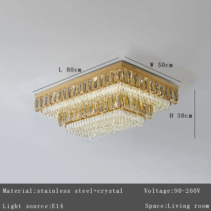 DecorBites™ Crystal Round Ceiling Chandelier for Modern Room Decor, Luxury Lamps - 2025 Lumens