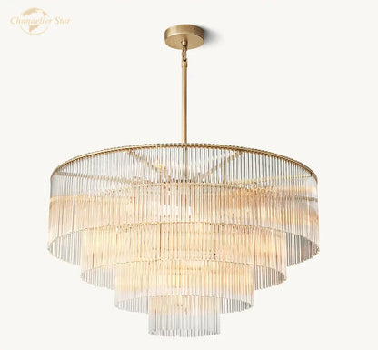 DecorBites™ LED Amadeo Round Crystal Chandelier for Living and Dining Room Decor
