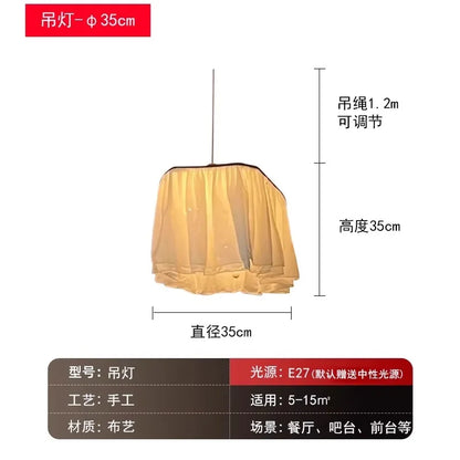 DecorBites™ French Design LED E27 Fabric Pendant Lights for Atmosphere Decor in Hotels, Restaurants, and Bars