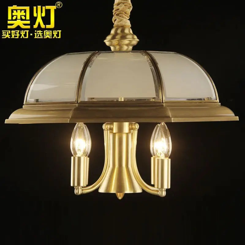DecorBites™ Iron Bronze Pendant Light Glass Retro Modern Living Room Lamp
