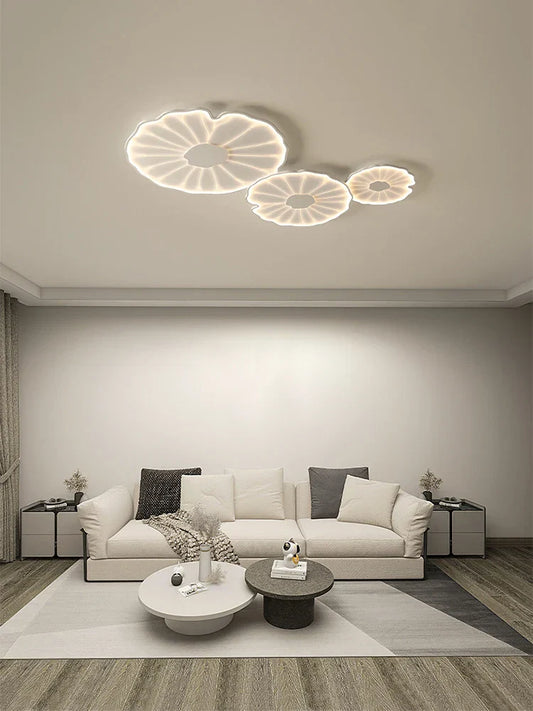 DecorBites™ Lotus Leaf Design LED Ceiling Lamp: Smart Chandelier Light for Home Décor