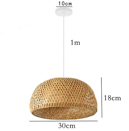 Hand-Knitted Japanese Style Bamboo Weave Pendant Light