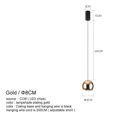 DecorBites™ LED Chandelier for Bedroom Kitchen Study Chrome Gold Modern Pendant Light