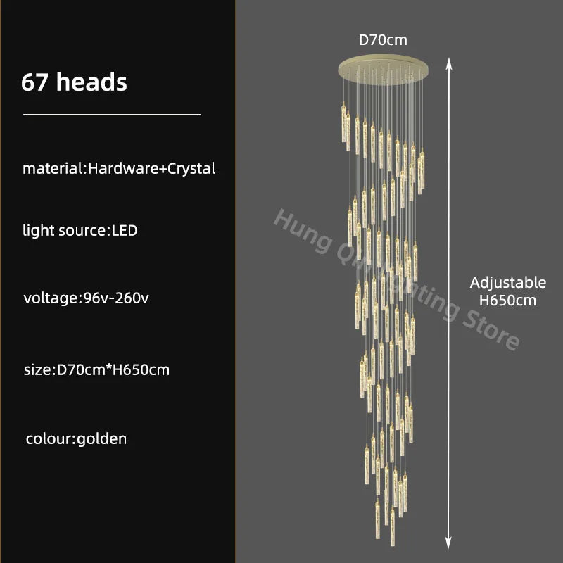 DecorBites™ Crystal Chandelier: Modern Luxury Pendant Lighting for Home Decor