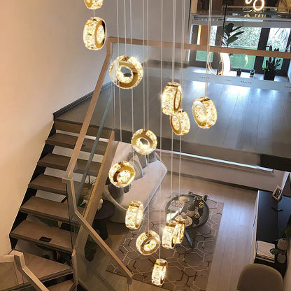 Lámpara colgante de cristal DecorBites™ para escalera, sala de estar o interior