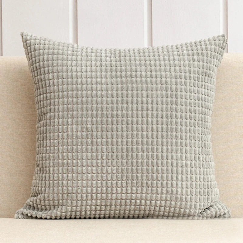 Decorbites™ Kordflanell Maiskorn-Muster Kissenbezug Einheitsfarbe Dekokissen-Hülle 40/45/50/55/60 cm