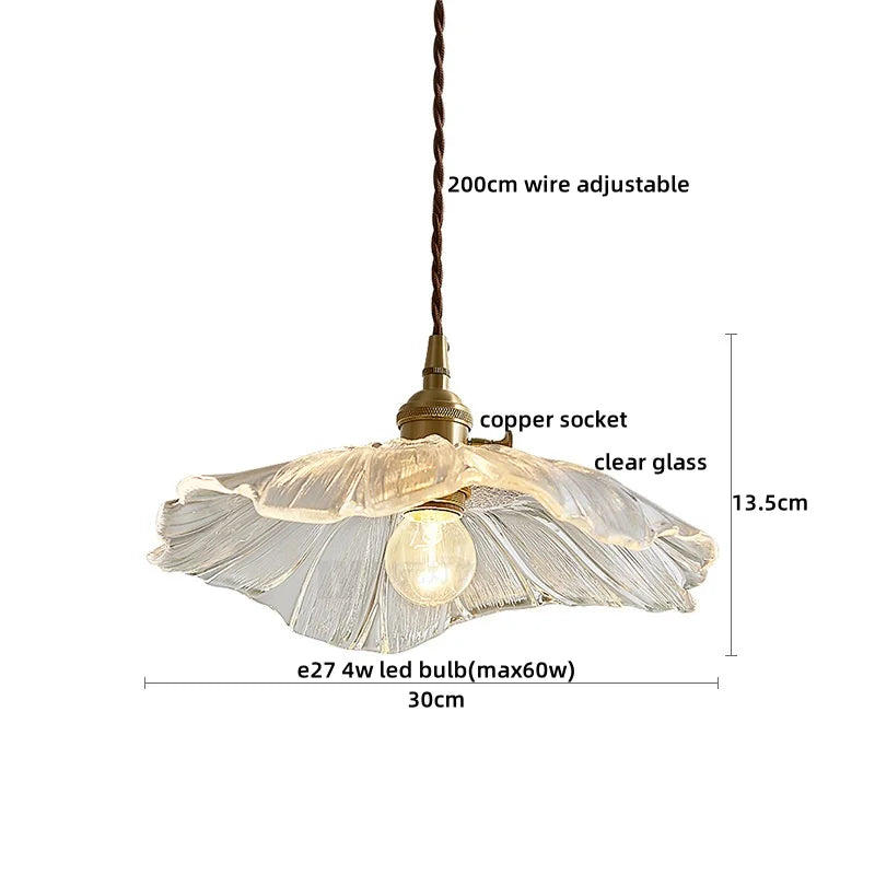 DecorBites™ Clear Glass LED Pendant Light | Nordic Hanging Chandelier for Kitchen, Living Room