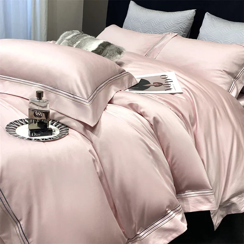 Decobites Luxury Pearl White 1000TC Egyptian Cotton Bedding Set