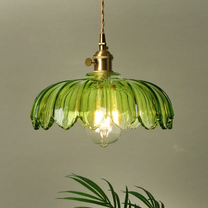 DecorBites™ Green Glass LED Hanging Pendant Lights