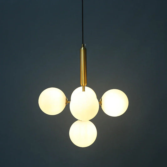 DecorBites™ Golden Glass Balls Chandelier Ceiling Light for Elegant Home Decor