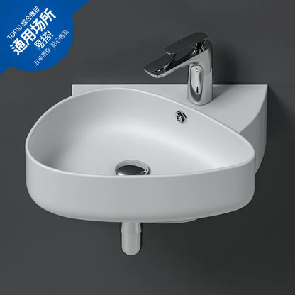 DecorBites™ Ceramic Wall Mounted Wash Basin White 500x355x160mm