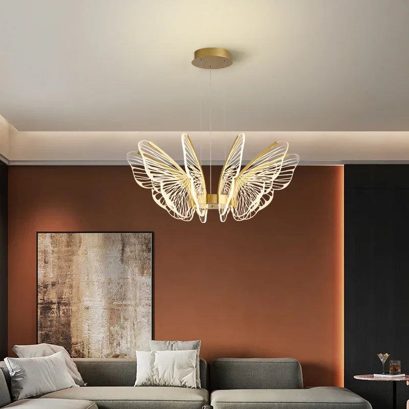 Decorbites™ Lámpara de Techo LED Mariposa - Luz Colgante de Lujo para Dormitorio, Sala de Estar y Comedor