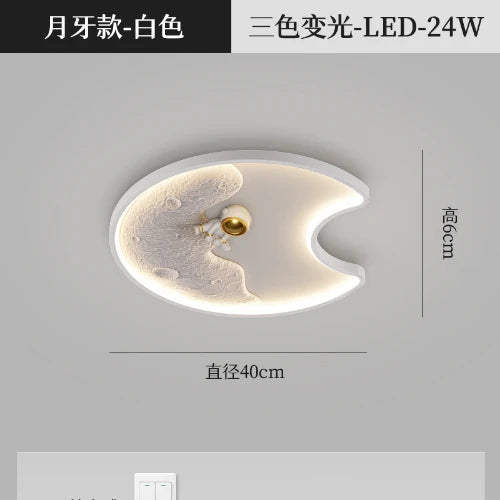 Lámpara de techo acrílica DecorBites™ Astronauta Luna: Iluminación moderna para el hogar, la oficina y la cafetería