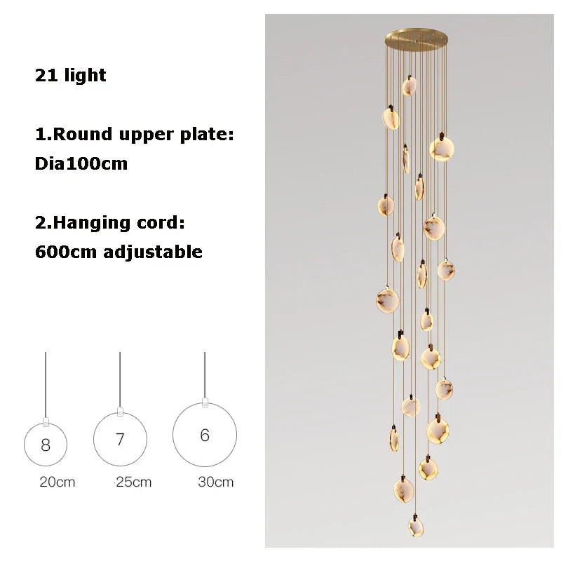 DecorBites™ LED Marble Gold Chandelier for Living Room, 2025 Trend Lustre Lighting