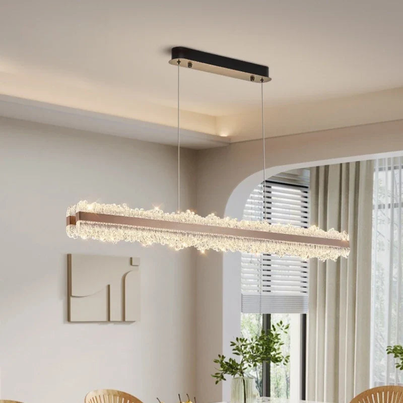 Nordic Linear Brushed Stainless Steel Pendant Light