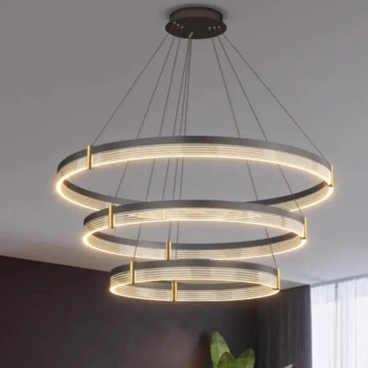 DecorBites™ Black Acrylic LED Pendant Light for Modern Home Decor