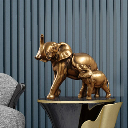 DecorBites™ Elephant Art Decor 2pcs Lucky Elephant Sculpture for Home Living Room Decor