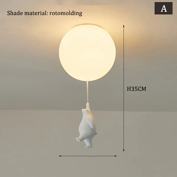 DecorBites™ Children Nordic Bear Astronaut LED Ceiling Chandelier - Kid's Theme Decor