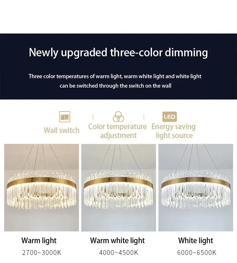 DecorBites™ Crystal Pendant Chandelier for Home Decor