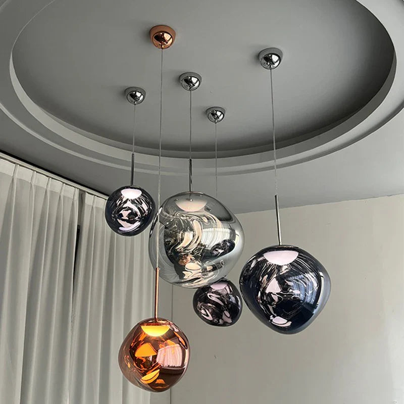 Lava Acrylic Pendant Light With Polished Chrome Finish