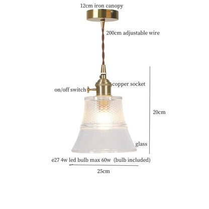 DecorBites™ Clear Glass LED Copper Pendant Lighting for Minimalist Decor