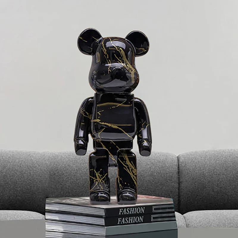 Figura DecorBites™ Oso Graffiti de 27 cm | Estatua y hucha decorativas modernas para el hogar