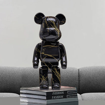 Figura DecorBites™ Oso Graffiti de 27 cm | Estatua y hucha decorativas modernas para el hogar