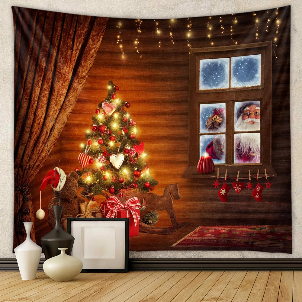 Decobites Christmas Tree Tapestry Wall Hanging for Festive Home Decor