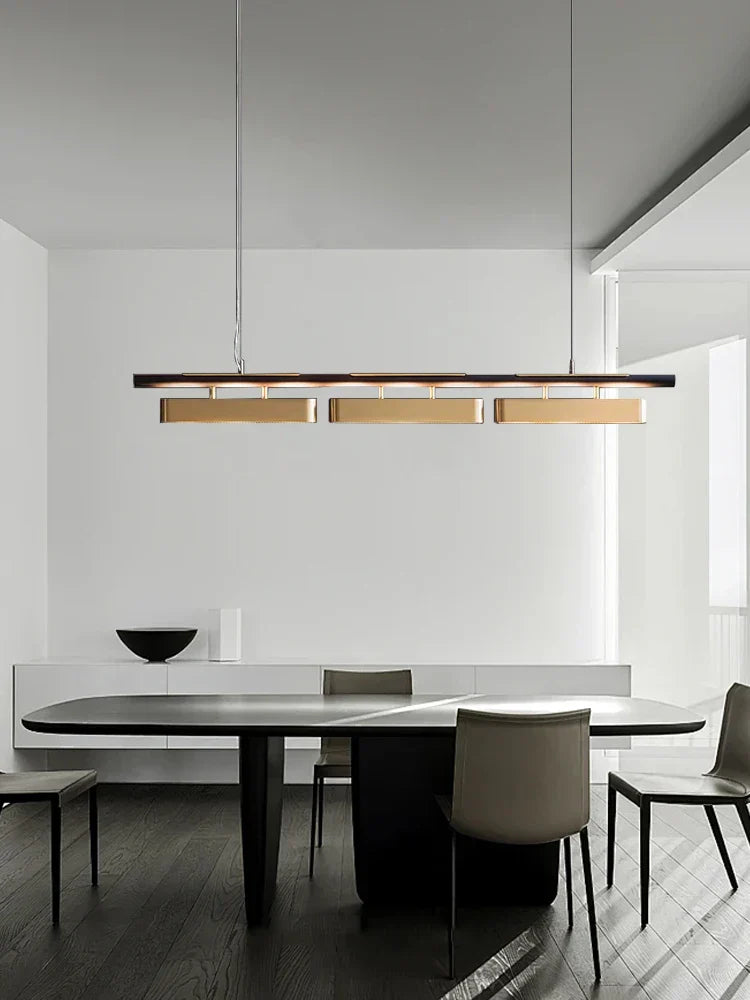 DecorBites™ Brushed Gold Stainless Steel Long Pendant Lamp for Dining Room & Bar Decor