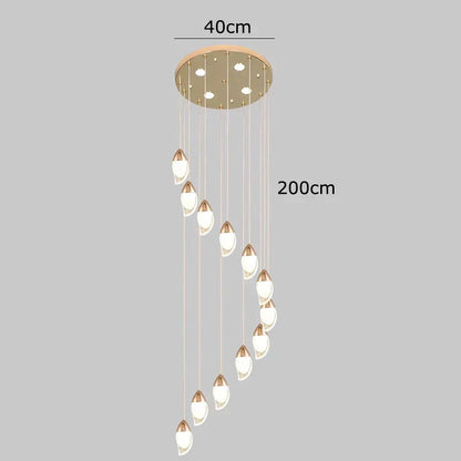 Lámpara de araña de cristal DecorBites™, lámpara colgante para escaleras, iluminación para sala de estar