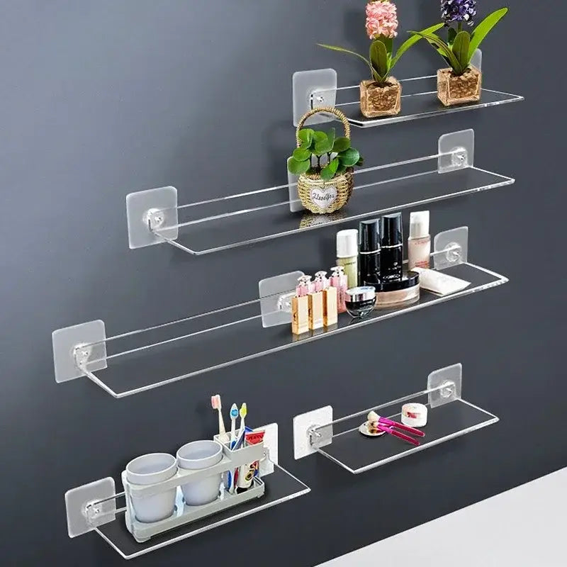 DecorBites™ Clear Acrylic Wall Shelf Organizer 20-50cm