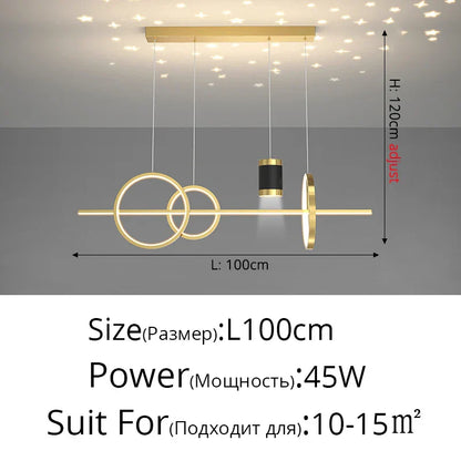 DecorBites™ Black Nordic Style LED Pendant Lights for Living Room Dining Room Lighting