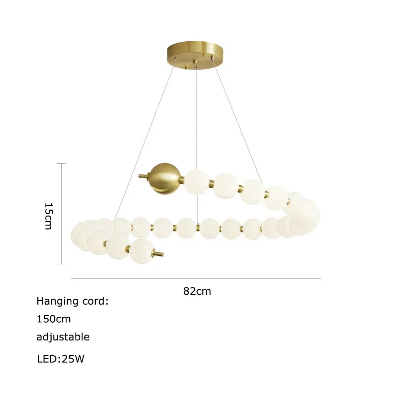 Lámpara de araña colgante LED DecorBites™ Love Gold Chrome para comedor