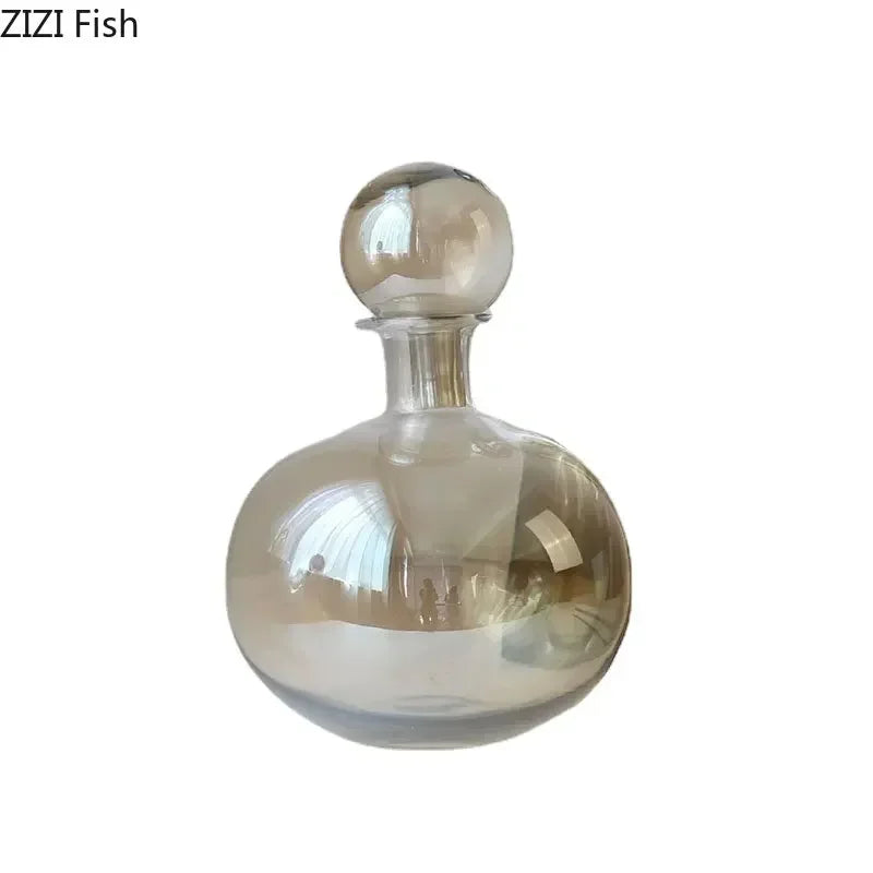 DecorBites™ Amber Glass Vase Hydroponics Desk Decoration Modern Home Decor