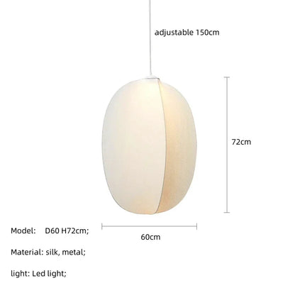 DecorBites™ Japanese Silk Pendant Lights for Wabi Sabi Nordic Chandeliers and Home Decoration