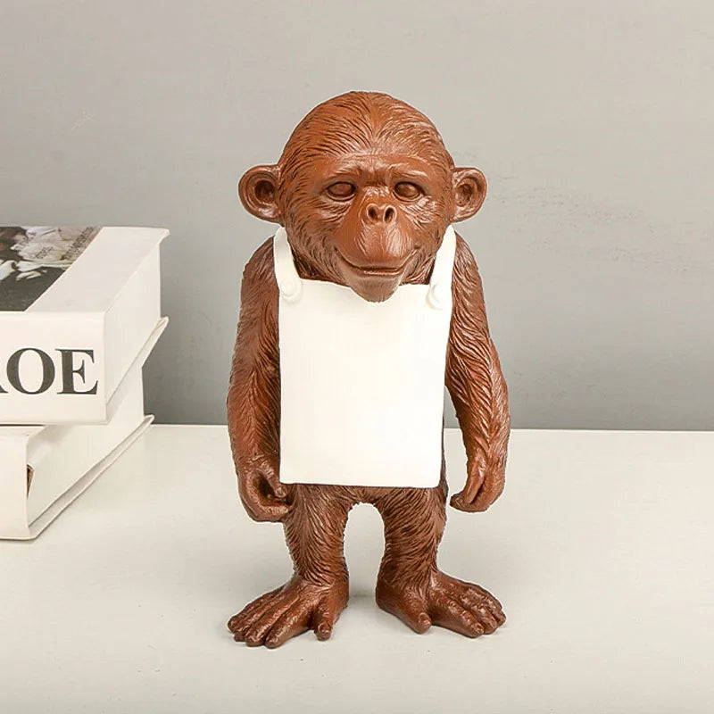 DecorBites™ Gorilla Sculpture Resin Figure Monkey Statue Home Decor Living Room Figurine Craft