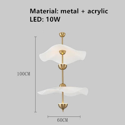 DecorBites™ Lotus Leaf Pendant Lamp - Gold Metal Art Deco Lighting for Home, Restaurant, Shop