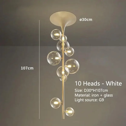 DecorBites™ LED Bubble Chandelier Clear Glass Ball Pendant Lamp for Dining Room & Bar