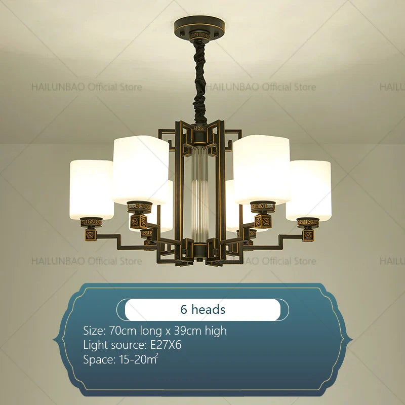 DecorBites™ Chinese Style Chandelier: Modern, Simple & Elegant Lighting for Living Room, Dining Room & Bedroom