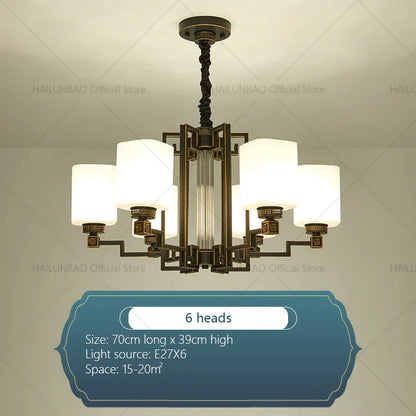 DecorBites™ Chinese Style Chandelier: Modern, Simple & Elegant Lighting for Living Room, Dining Room & Bedroom