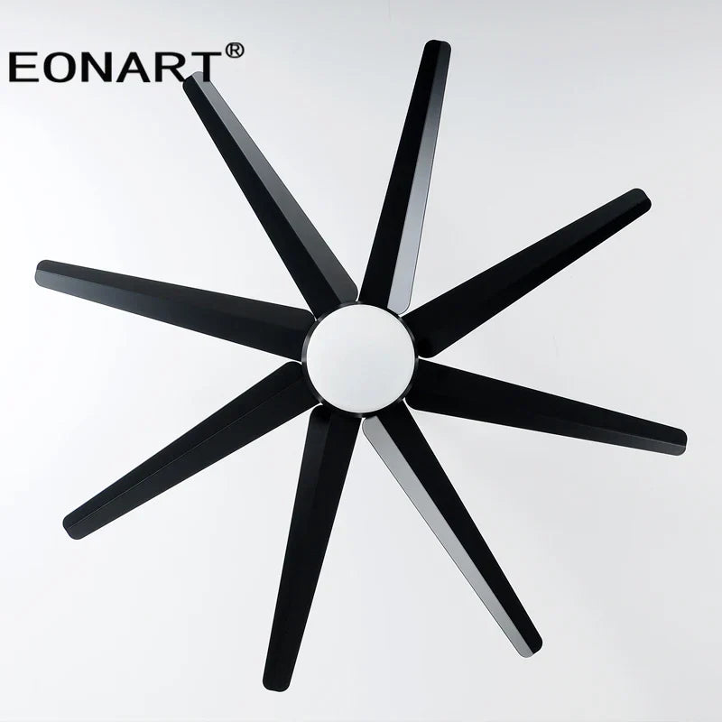 DecorBites™ 66" DC Ceiling Fan with Remote Control, Modern Aluminum 8-Blade LED Light