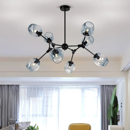 DecorBites™ Glass LED Chandelier Pendant Light for Home Ceiling Dining Room Suspension