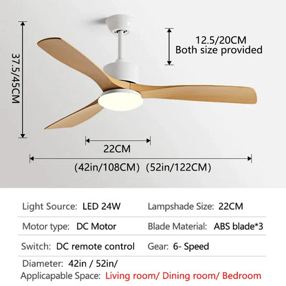 DecorBites™ 3 Blade DC Ceiling Fan with LED Light & Remote Control