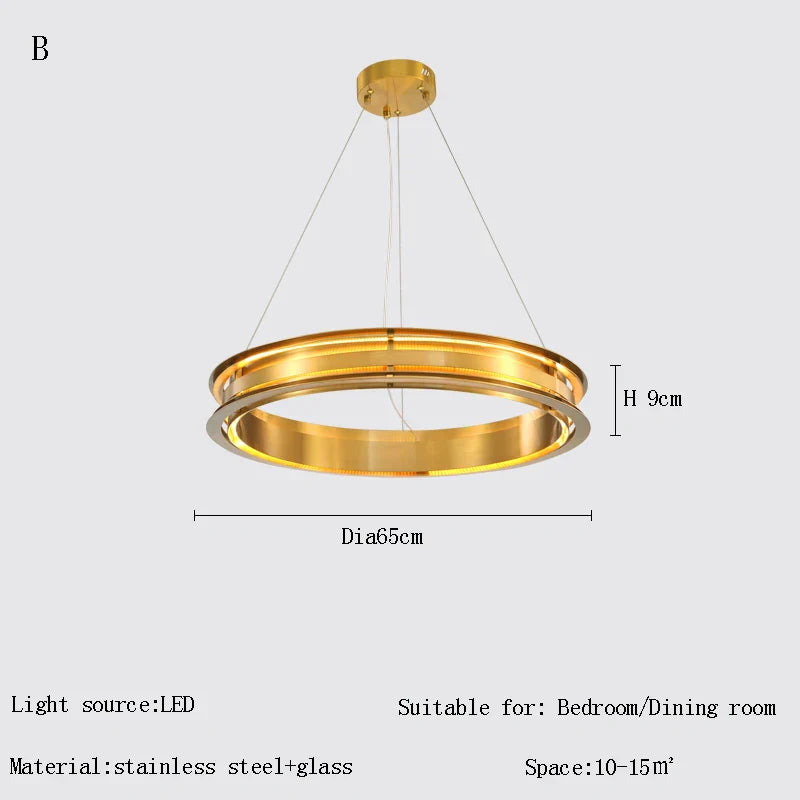 DecorBites™ Gold Ring Chandelier: Modern Italian Design for Stylish Living Spaces