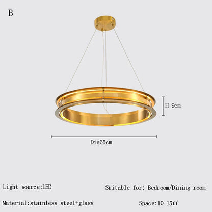 DecorBites™ Gold Ring Chandelier: Modern Italian Design for Stylish Living Spaces