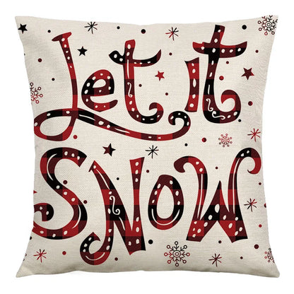 DecorBites™ Christmas Linen Cushion Cover 45x45cm Sofa Home Party Decor