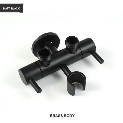 DecorBites™ Brass Bidet Shower Head with Double Outlet Angle Valve