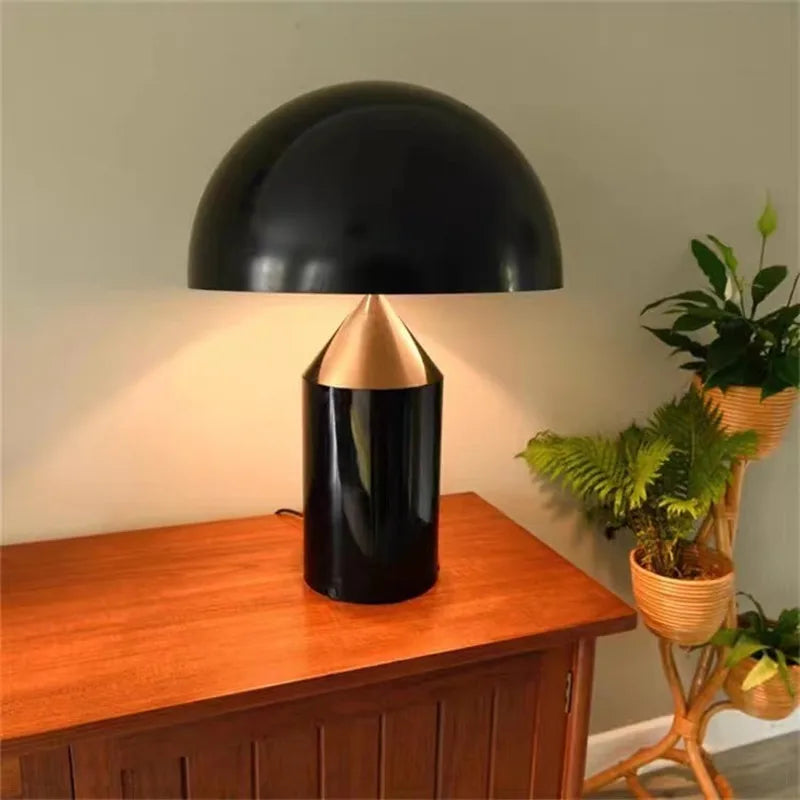 DecorBites™ Atollo Black White Gold Mushroom Lamp for Bedroom Study Living Room Decor