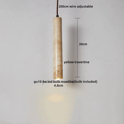 DecorBites™ LED Hanging Lamp: Yellow Travertine Japanese Style Pendant Light for Home Decoration