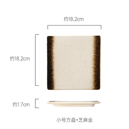 DecorBites™ Glazed Barbecue Wing Plate with Knife - Japanese Style Tray for Roast Wings and Fish